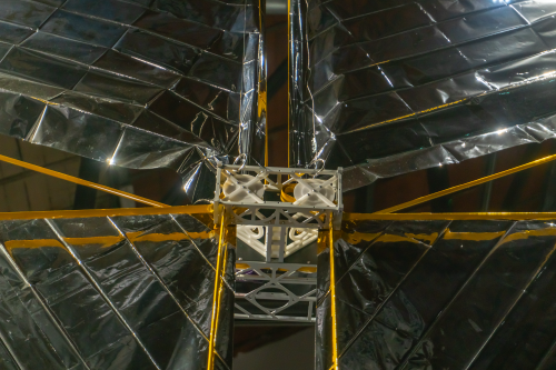 TX-2:MOONSHADOW cubesat detail (rear) as part of : REWILD at MAXXI; photo credit: Adriana Knouf