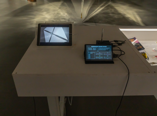 TX-2:MOONSHADOW solar sail supercut video and ground station as part of : REWILD at MAXXI; photo credit: Adriana Knouf